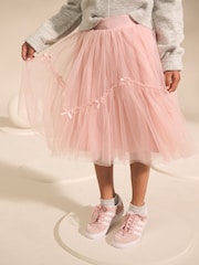 Pink Bow Detail Mesh Skirt (3-16yrs) - Image 1 of 6