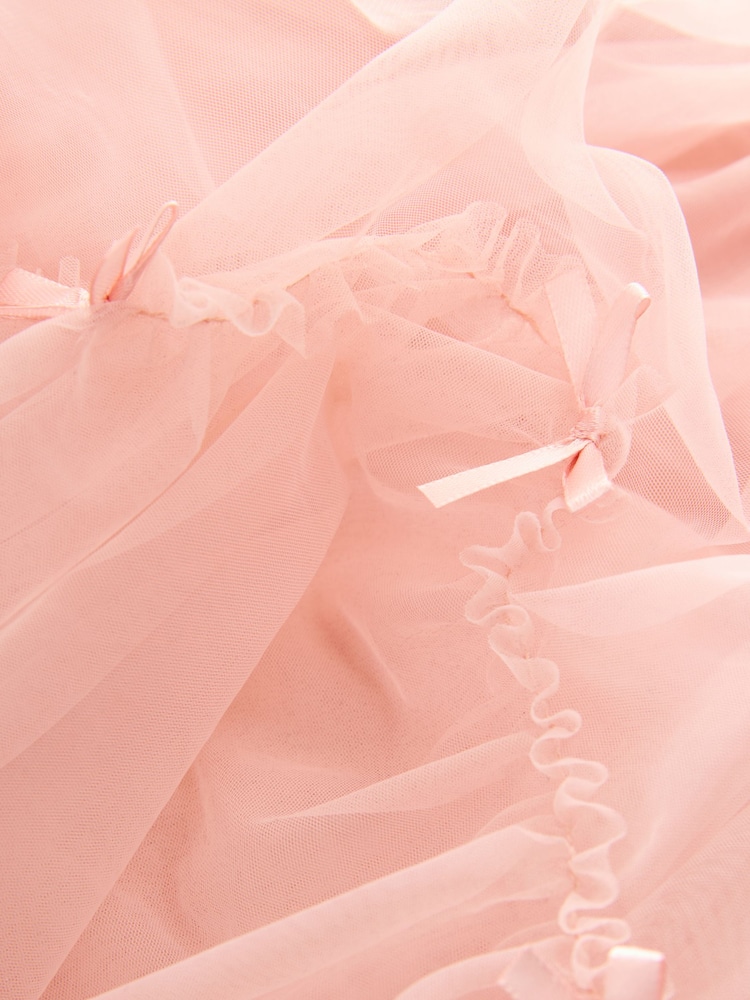 Pink Bow Detail Mesh Skirt (3-16yrs) - Image 6 of 6