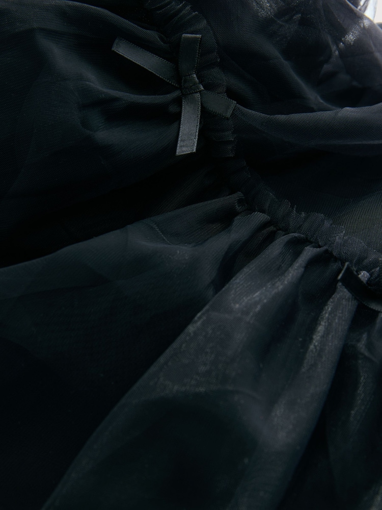 Black Bow Detail Mesh Skirt (3-16yrs) - Image 5 of 5