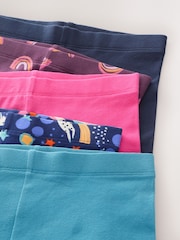 Navy/Pink Rainbow Unicorn Leggings 5 Pack (3-16yrs) - Image 2 of 4