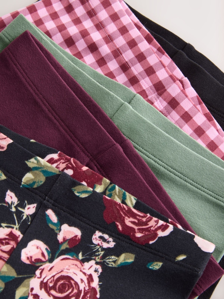 Floral/Check/Berry Red Leggings 5 Pack (3-16yrs) - Image 9 of 9 Floral/Check/Berry Red Leggings 5 Pack (3-16yrs) - Image 9 of 9
