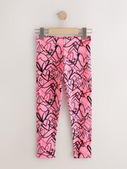 Pink/Charcoal Heart Leggings 5 Pack (3-16yrs) - Image 6 of 9