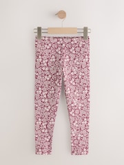 Pink and Navy Floral Leggings 5 Pack (3-16yrs) - Image 2 of 10