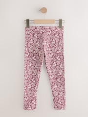 Pink and Navy Floral Leggings 5 Pack (3-16yrs) - Image 3 of 10