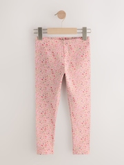 Pink and Navy Floral Leggings 5 Pack (3-16yrs) - Image 5 of 10