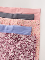 Pink and Navy Floral Leggings 5 Pack (3-16yrs) - Image 8 of 10