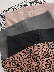 Animal/Neutral Ribbed Leggings 5 Pack (3-16yrs) - Image 6 of 7