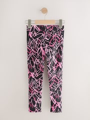 Black Graffiti Heart Sports Leggings (3-16yrs) - Image 6 of 8