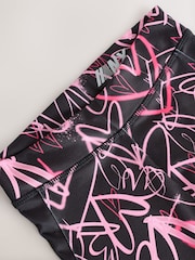 Black Graffiti Heart Sports Leggings (3-16yrs) - Image 7 of 8