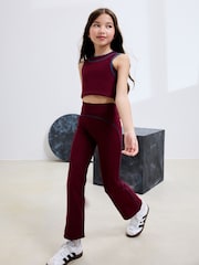 Berry Red Flared Sports Leggings (3-16yrs) - Image 1 of 8