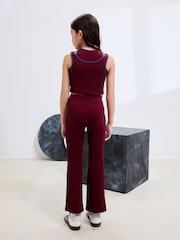 Berry Red Flared Sports Leggings (3-16yrs) - Image 2 of 8