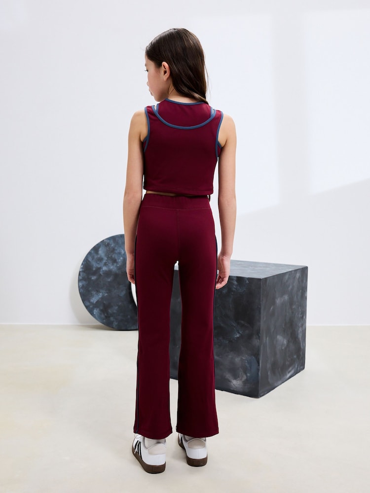 Berry Red Flared Sports Leggings (3-16yrs) - Image 2 of 8