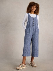 White Stuff Blue Viola 100% Linen Dungarees - Image 1 of 8
