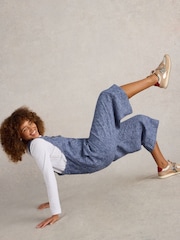 White Stuff Blue Viola 100% Linen Dungarees - Image 3 of 8