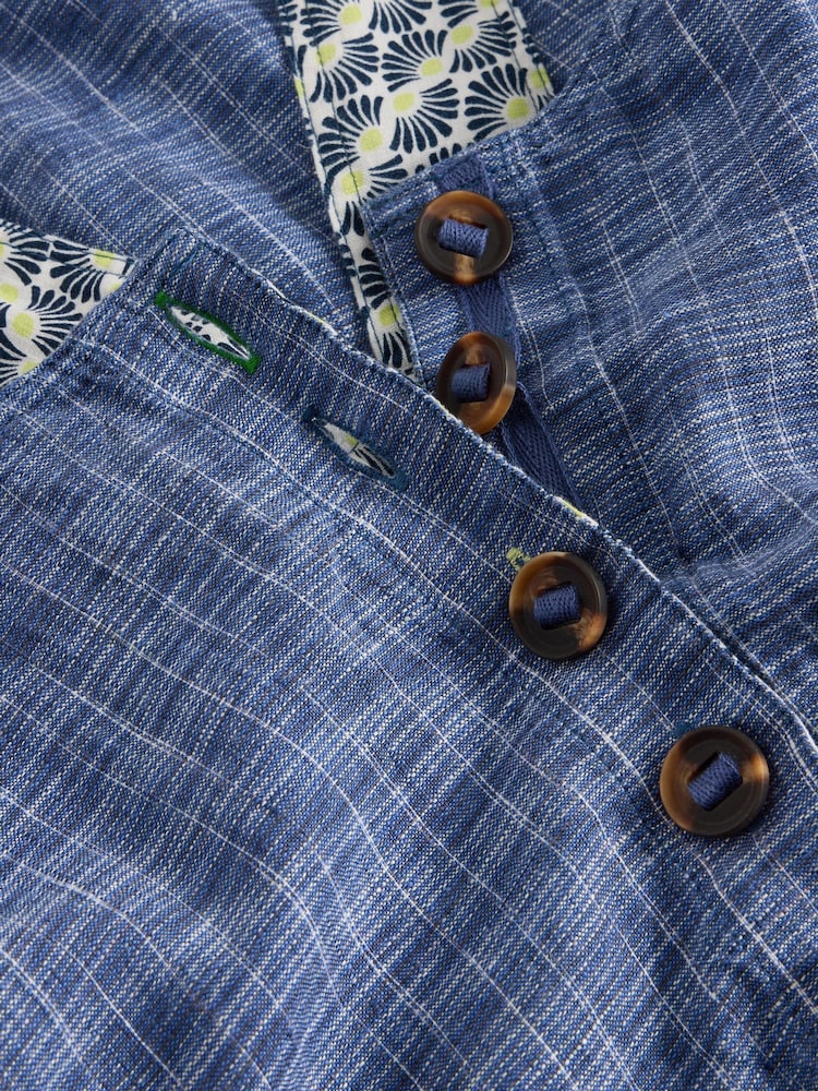 White Stuff Blue Viola 100% Linen Dungarees - Image 8 of 8