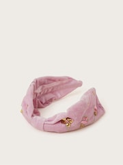 Monsoon Pink Christmas Embellished Velvet Headband - Image 1 of 2
