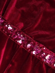 Monsoon Red Sequin Belt Velour Jumpsuit - Image 3 of 3