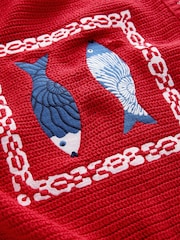 Vermelho - Regata de malha com estampa de peixe e cotton - Imagem 8 de 9