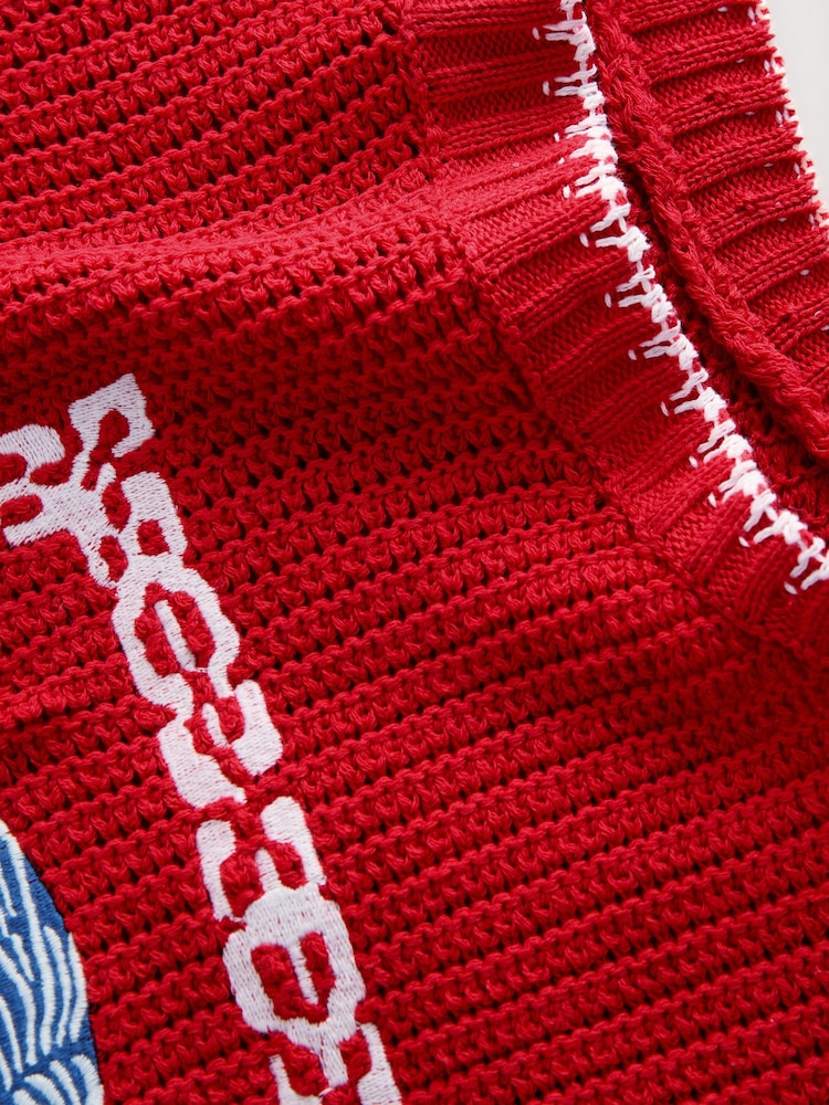 Vermelho - Regata de malha com estampa de peixe e cotton - Imagem 9 de 9