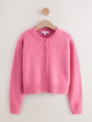 Pink Crew Neck Knitted Cardigan - Image 7 of 7