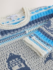 Farol de Chambray Azul - Blusa com Borda em Rolo e Print Gráfica - Imagem 7 de 7
