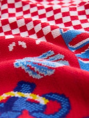 Red Gingham Summer Graphic Print Crew Neck T-Shirt - Image 7 of 7