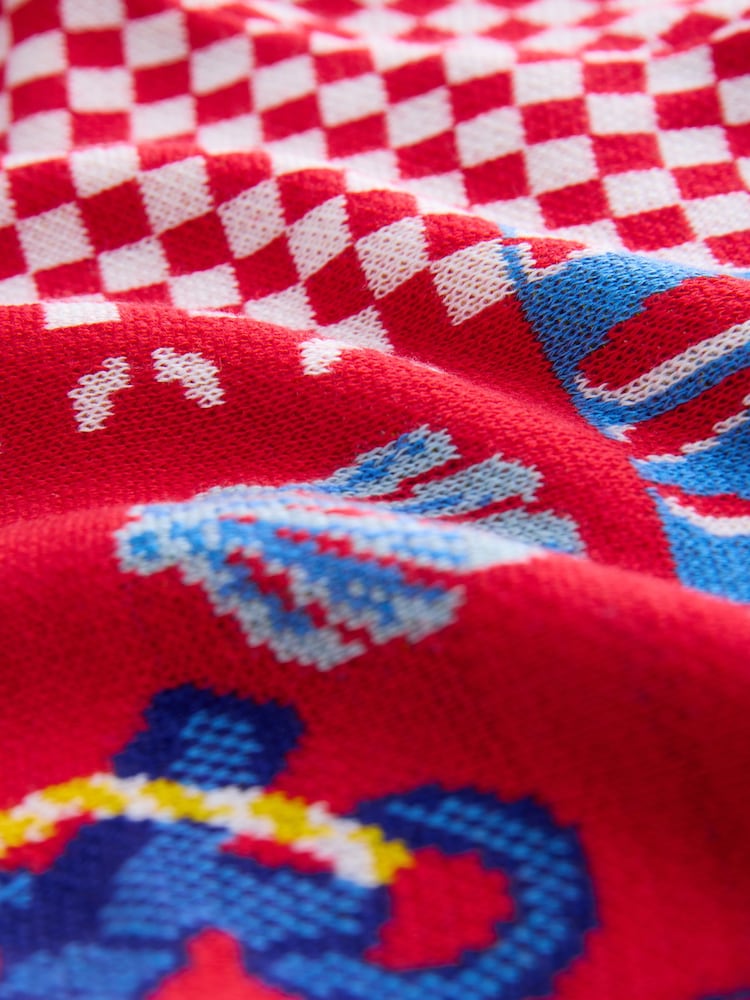 Red Gingham Summer Graphic Print Crew Neck T-Shirt - Image 7 of 7