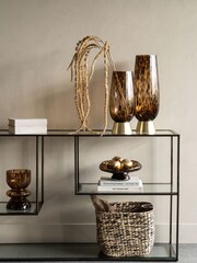 Libra Interiors Brown Black Savanna Glass Bowl 31cm - Image 3 of 5