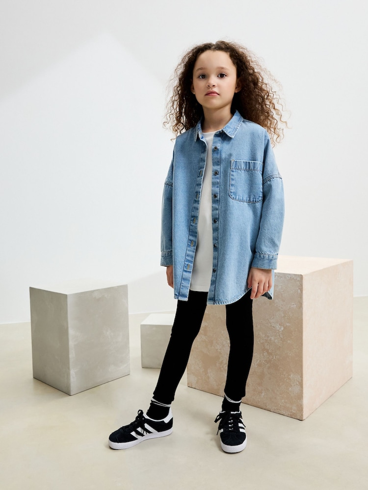 Black Cosy Fleece Lined Leggings (3-16yrs) - Image 2 of 3