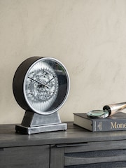 Libra Interiors Black Nickle Palladium Mantel Clock with Moving Dials - Image 1 of 6