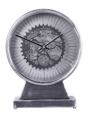 Libra Interiors Black Nickle Palladium Mantel Clock with Moving Dials - Image 2 of 6