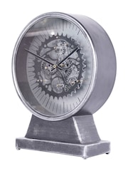 Libra Interiors Black Nickle Palladium Mantel Clock with Moving Dials - Image 3 of 6