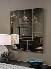 Libra Interiors Metal Black Mercia Antique Finish Mirror 100x100cm - Image 1 of 5