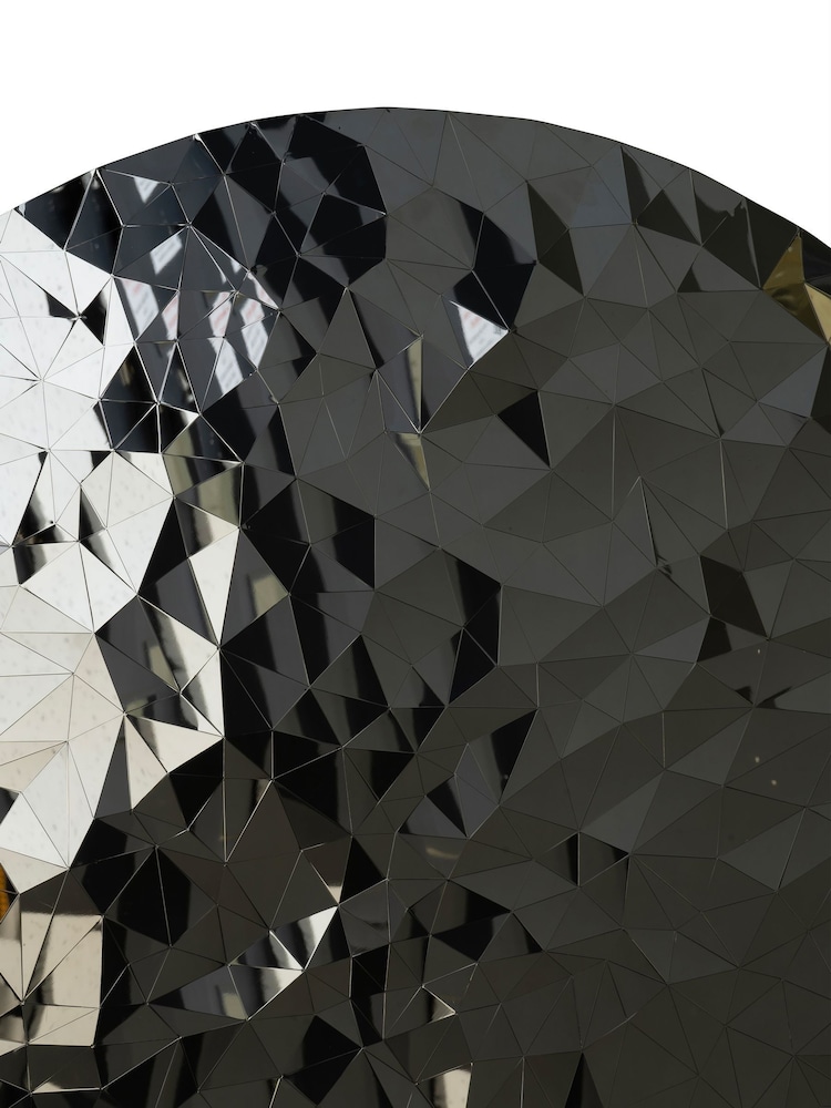 Libra Interiors Silver Stainless Steel Mosaic Wall Disc - Image 2 of 3