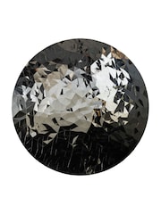Libra Interiors Silver Stainless Steel Mosaic Wall Disc - Image 3 of 3