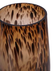Libra Interiors Brown Black Savanna Glass Vase with Brass Base - Image 2 of 5