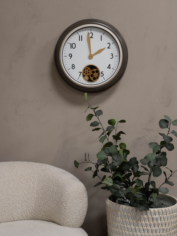 Libra Interiors Grey Flow Dial Clock 45cm - Image 1 of 6