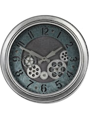 Libra Interiors Antique Silver Palladium Mini Dials Clock 33.3cm - Image 2 of 6