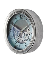 Libra Interiors Antique Silver Palladium Mini Dials Clock 33.3cm - Image 3 of 6