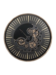 Libra Interiors Black Gold Palladium Wall Clock with Moving Dials 80cm - Image 2 of 5