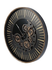 Libra Interiors Black Gold Palladium Wall Clock with Moving Dials 80cm - Image 3 of 5
