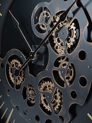 Libra Interiors Black Gold Palladium Wall Clock with Moving Dials 80cm - Image 4 of 5