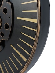 Libra Interiors Black Gold Palladium Wall Clock with Moving Dials 80cm - Image 5 of 5