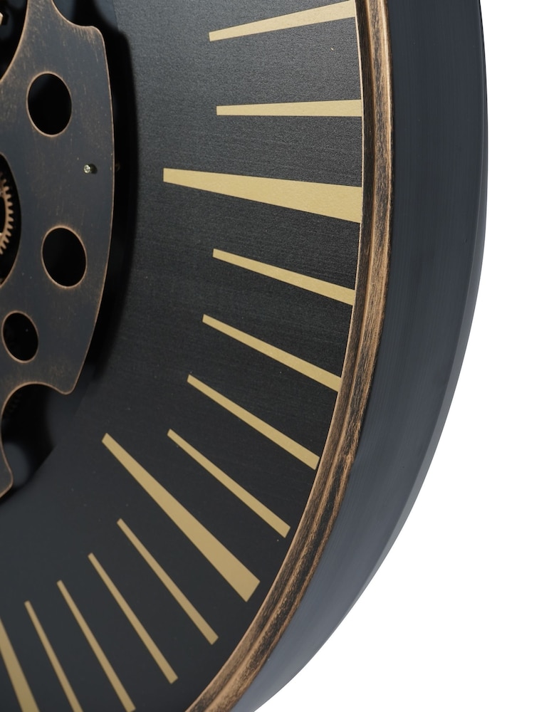 Libra Interiors Black Gold Palladium Wall Clock with Moving Dials 80cm - Image 5 of 5