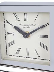 Libra Interiors Silver Plaza Nickel Mantel Clock - Image 2 of 5
