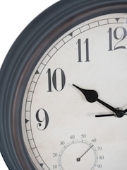 Libra Interiors Antique Brown Outdoor Antiqued Metal Clock with Temperature and 31.6cm - Image 5 of 6