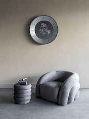 Libra Interiors Black Nickle Palladium Wall Clock with Moving Dials 80cm - Image 2 of 6