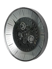 Libra Interiors Black Nickle Palladium Wall Clock with Moving Dials 80cm - Image 4 of 6
