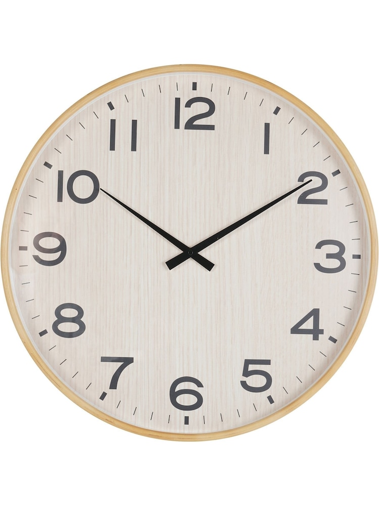 Libra Interiors Light Natural Grain Effect Clock 53cm Effect Clock 53cm - Image 2 of 6