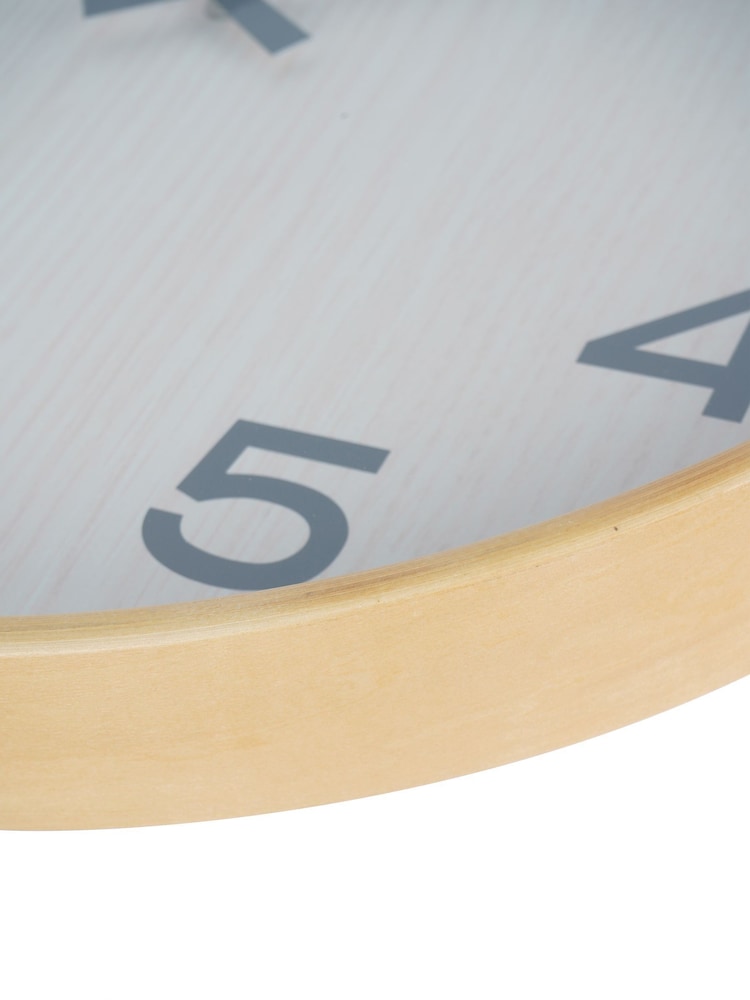 Libra Interiors Light Natural Grain Effect Clock 53cm Effect Clock 53cm - Image 6 of 6 Libra Interiors Light Natural Grain Effect Clock 53cm Effect Clock 53cm - Image 6 of 6